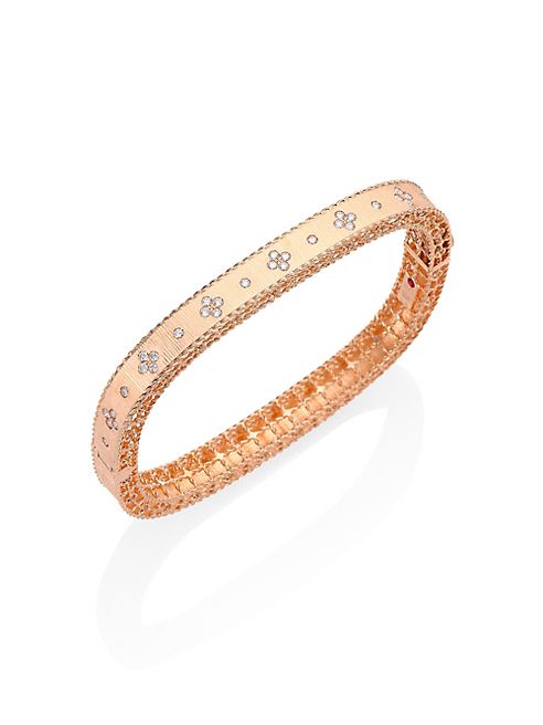 Roberto Coin - Princess Diamond & 18K Rose Gold Bangle Bracelet