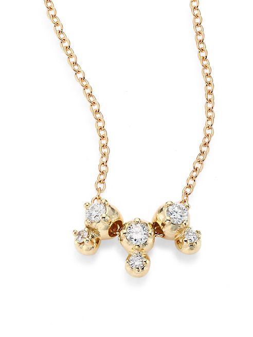 Mizuki - Sea of Beauty Three Drop Diamond & 14K Yellow Gold Pendant Necklace