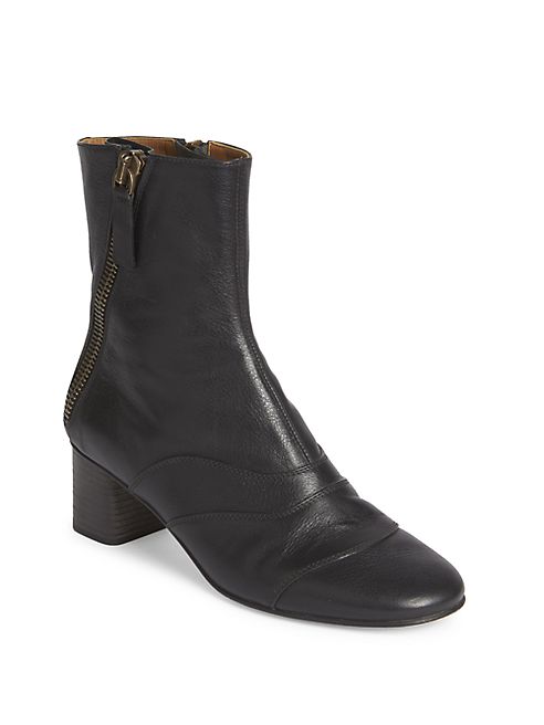 Chloé - Lexie Zipper Leather Booties