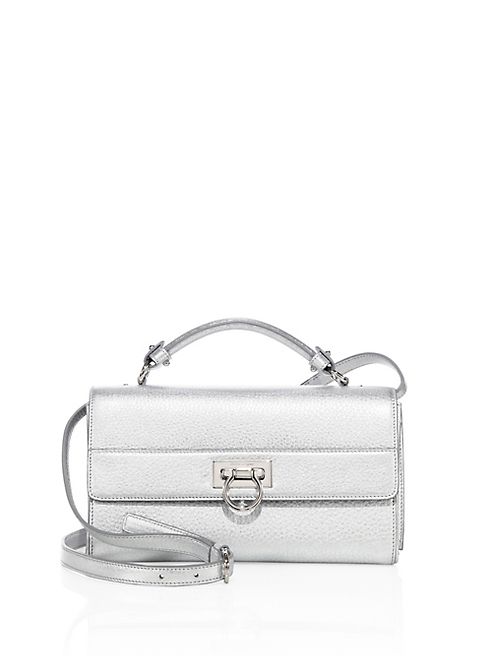 Salvatore Ferragamo - Ably Metallic Leather Crossbody  Bag