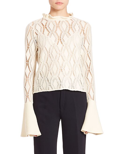 See by Chloé - Laser-Cut Cotton Blend Top