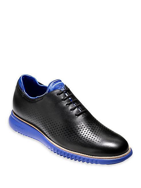 Cole Haan - ZeroGrand Perforated Two-Tone Leather Oxfords