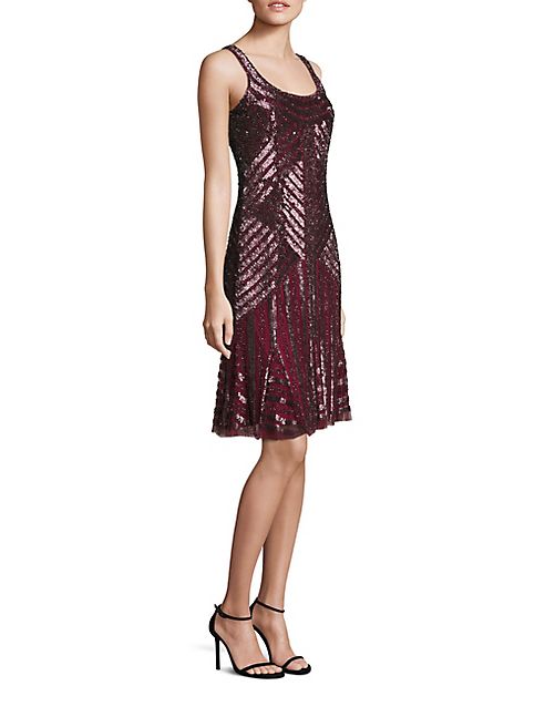 Theia - Sequin Scoopback Dress