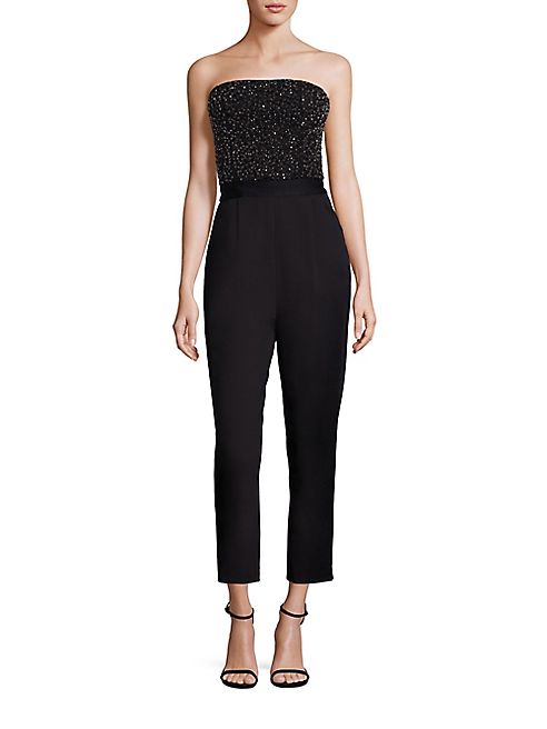 Alice + Olivia - Jeri Embellished Strapless Jumpsuit