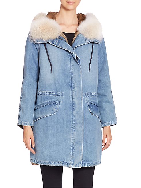 Army by Yves Salomon - Fur-Lined Denim Parka