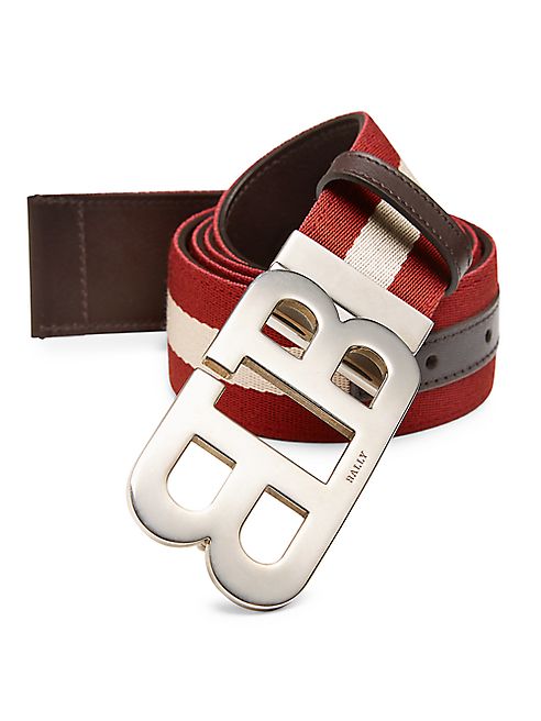 Bally - Mirror B Striped Belt