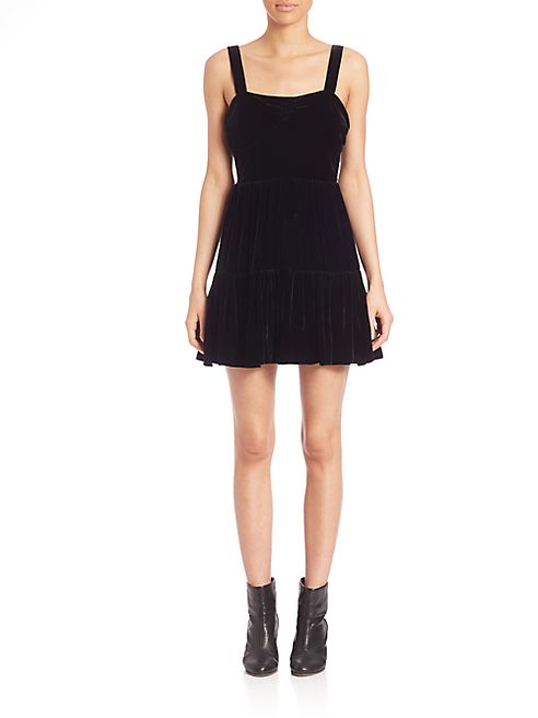 McQ Alexander McQueen - Velvet Tiered Fit-&-Flare Dress