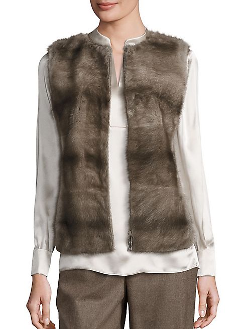 Lafayette 148 New York - Murray Mink Fur & Cashmere Vest