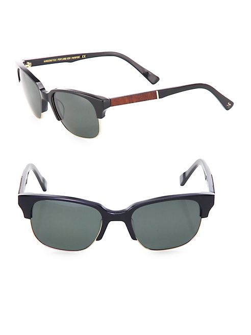 Shwood - Newport 52MM Acetate & Mahogany Sunglasses