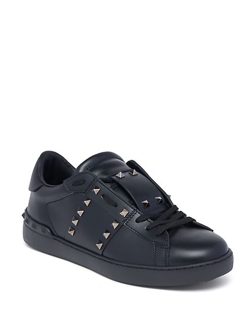 Valentino - Studded Leather Lace-Up Sneakers