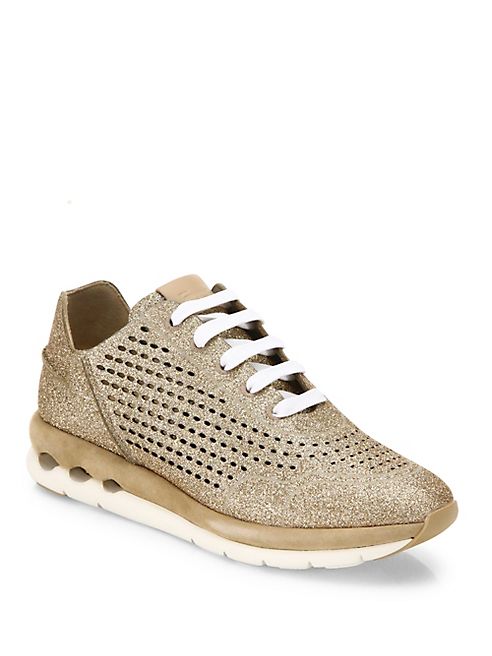 Salvatore Ferragamo - Gils Sparkle Lace-Up Sneakers