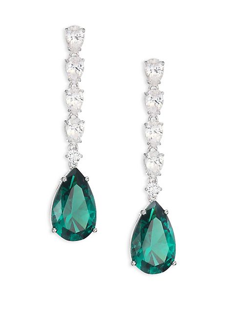 Adriana Orsini - Linear Crystal Teardrop Earrings