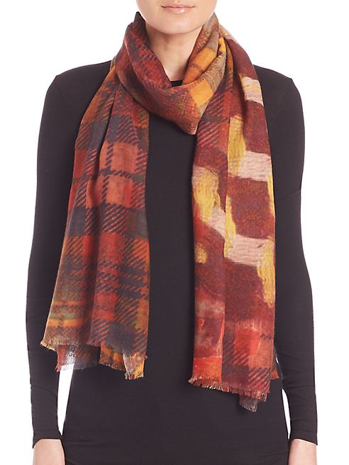 Bindya - Winter Checks Cashmere & Silk Scarf