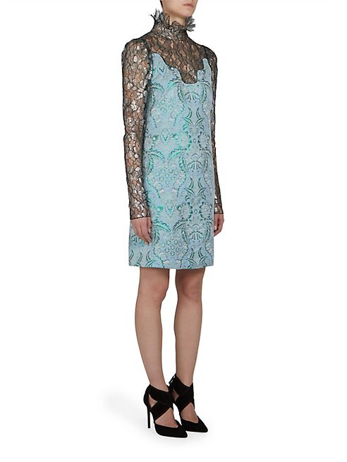 Lanvin - Metallic Lace & Brocade Dress