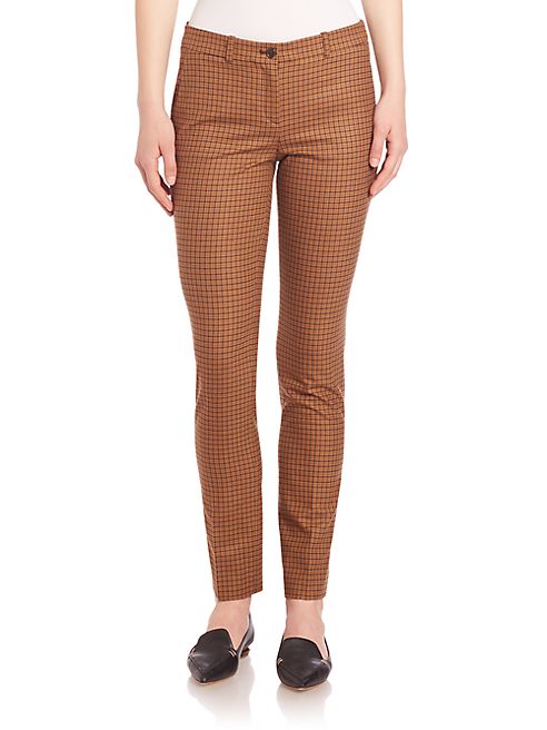 Michael Kors Collection - Tattersall Stretch Wool Flannel Pants