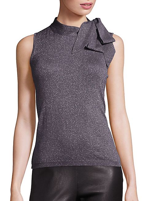 Saks Fifth Avenue Collection - Metallic Bow Sleeveless Sweater