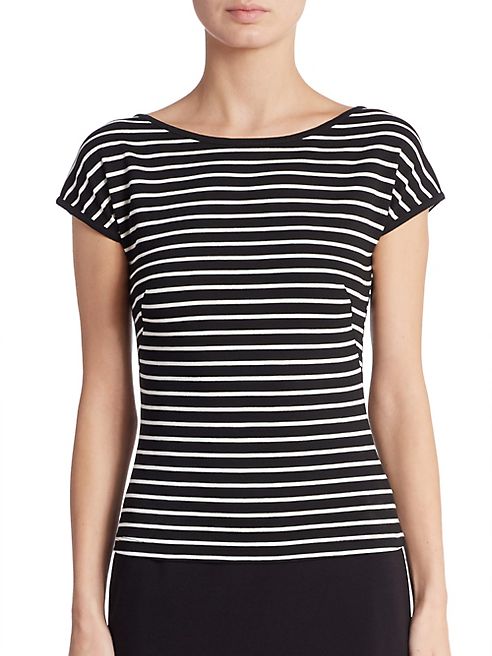 Akris punto - Striped Cap Sleeve Tee