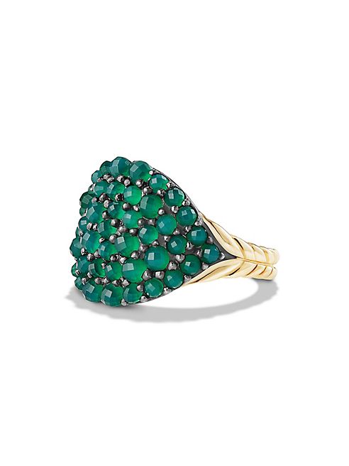 David Yurman - Osetra Pinky Ring with Green Onyx and 18K Gold