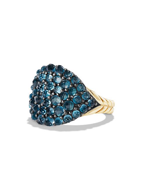 David Yurman - Osetra Pinky Ring with Hampton Blue Topaz and 18K Gold