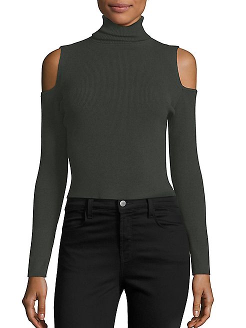 A.L.C. - Mervyn Cropped Cold-Shoulder Top