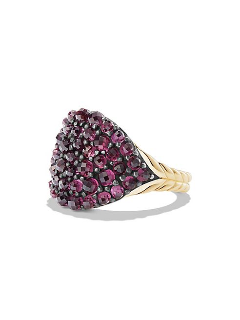 David Yurman - Osetra Pinky Ring with Rhodalite Garnet and 18K Gold