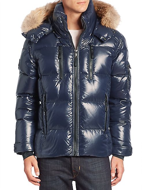 SAM. - Coyote Fur-Trimmed Quilted Down Jacket