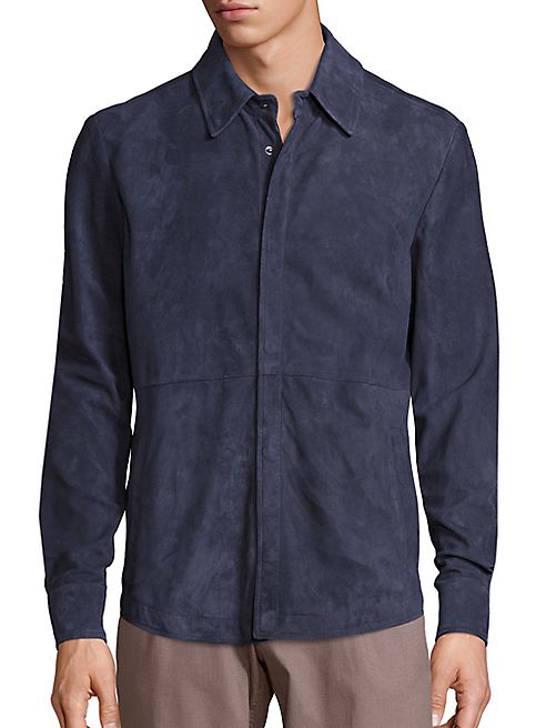 Saks Fifth Avenue Collection - Long Sleeve Suede Shirt