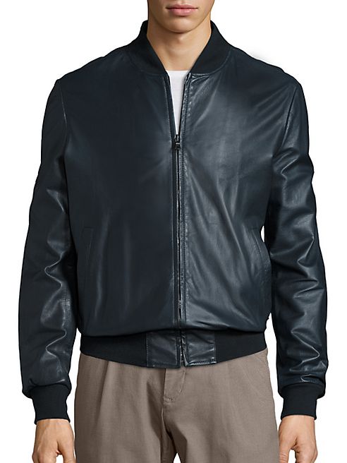 Saks Fifth Avenue Collection - Leather Bomber Jacket