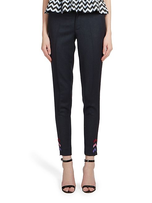 Mary Katrantzou - Skinny Wool Twill Trousers