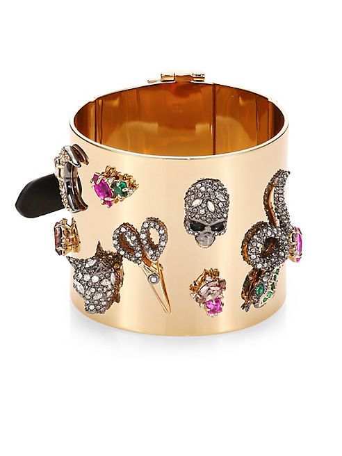 Alexis Bittar - Crystal-Encrusted Charm Cuff Bracelet