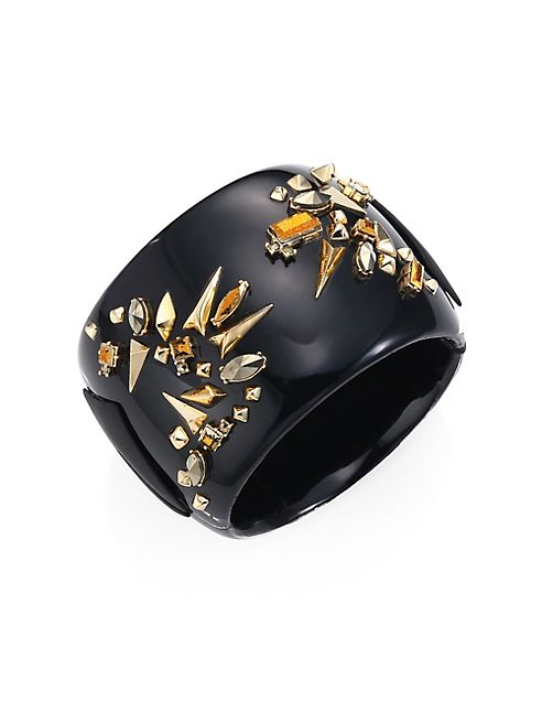 Alexis Bittar - Golden Studded Hinge Cuff Bracelet