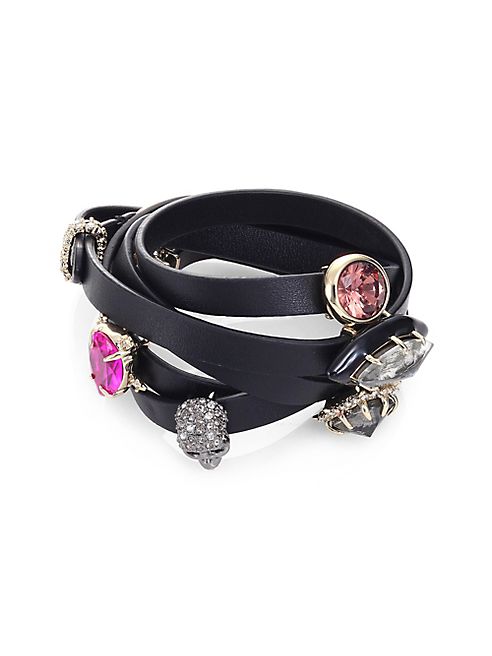 Alexis Bittar - Custom Gemstone & Leather Wrap Bracelet