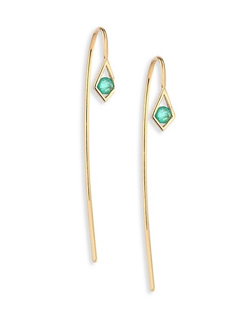 Ron Hami - Paradise Emerald & 18K Yellow Gold Threader Earrings