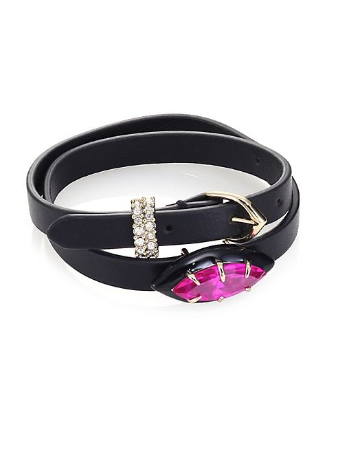 Alexis Bittar - Crystal & Leather Wrap Bracelet/Choker