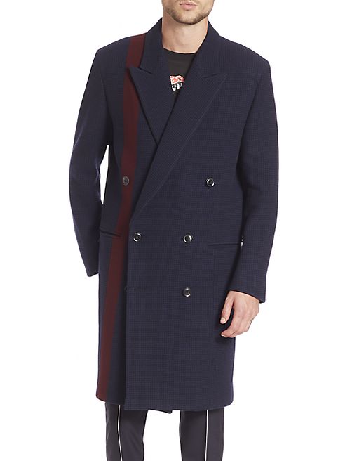 Paul Smith - Houndstooth Patterned Double Breasted Overcoat