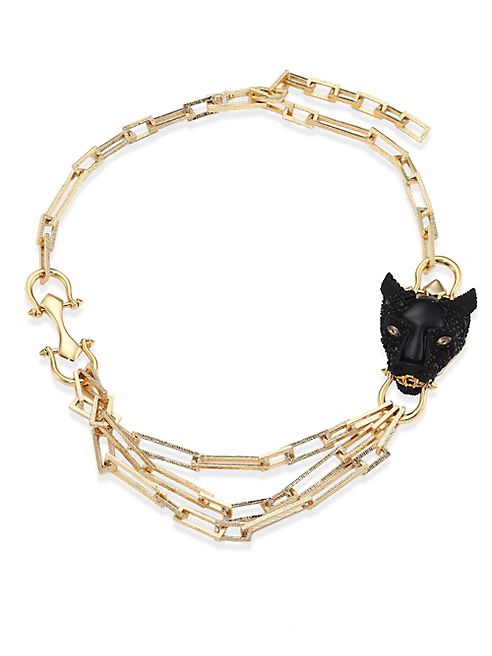 Alexis Bittar - Multi-Chain Crystal Panther Necklace