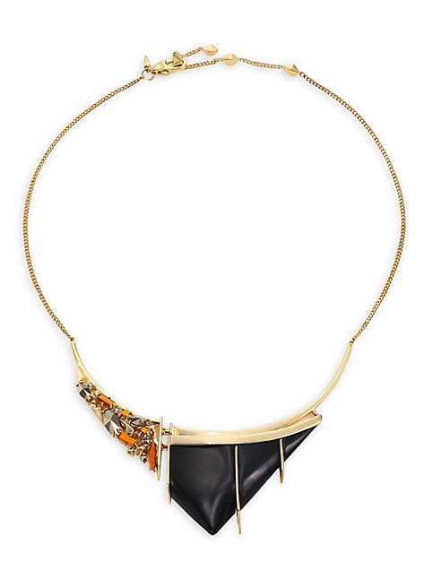 Alexis Bittar - Crystal-Studded Lucite Bib Necklace