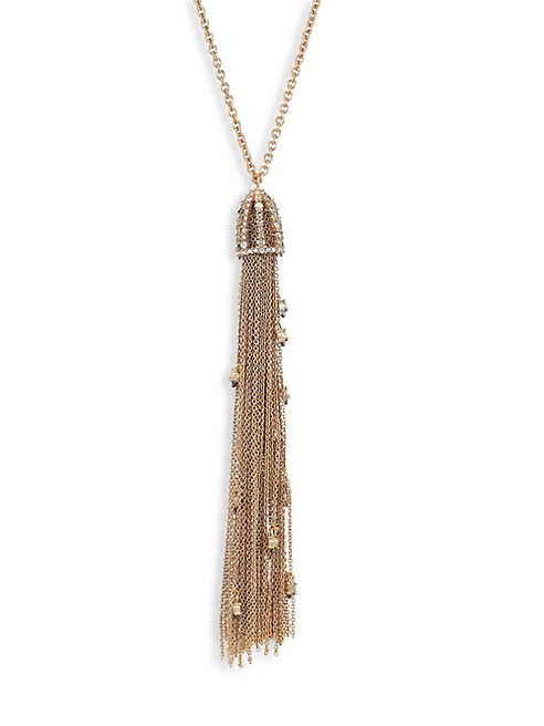 Alexis Bittar - Cas Crystal & Chain Fringe Tassel Necklace