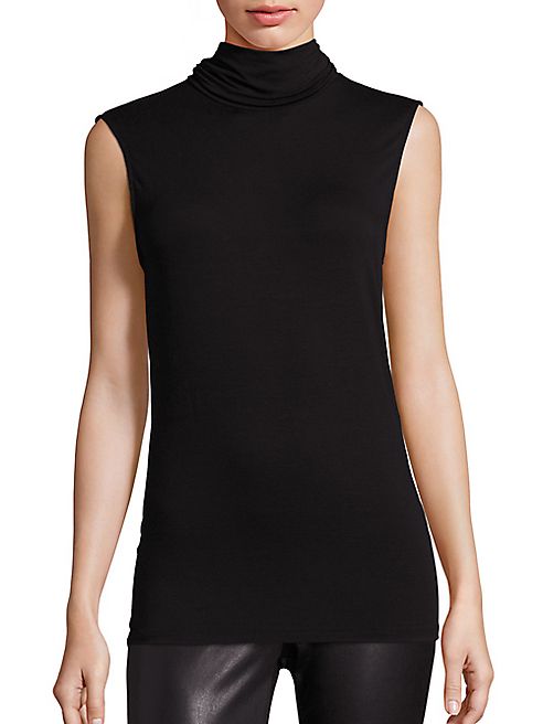 Majestic Filatures - Soft Touch Sleeveless Turtleneck Top