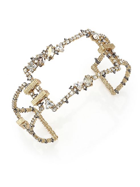 Alexis Bittar - Crystal-Encrusted Oversized Link Cuff Bracelet