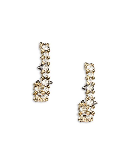 Alexis Bittar - Crystal-Encrusted Mini Link Huggie Earrings