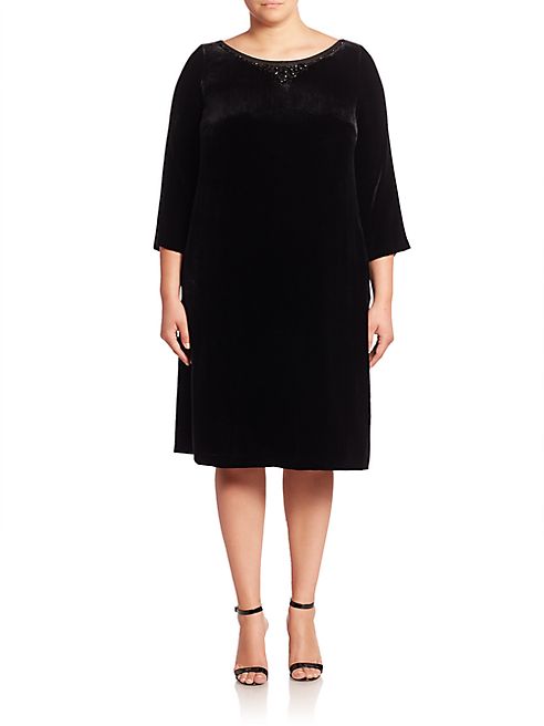 Marina Rinaldi, Plus Size - Town Silk Blend Shift Dress