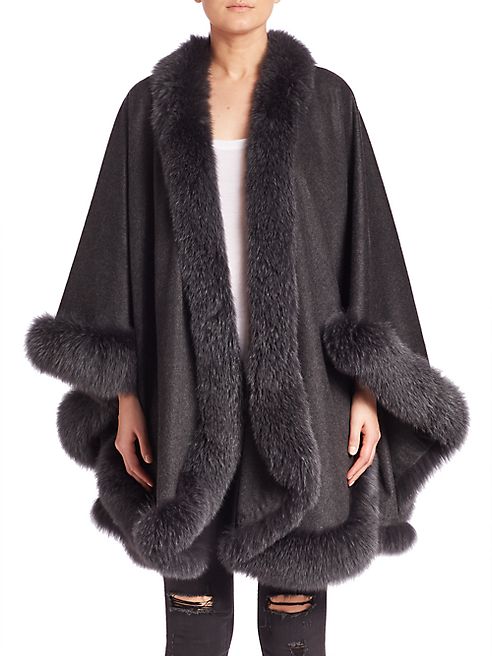 Sofia Cashmere - Cashmere & Fox Fur Cape