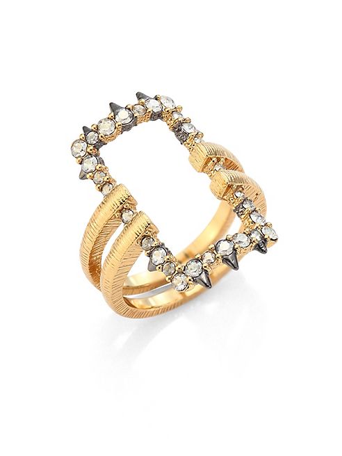 Alexis Bittar - Crystal-Encrusted Oversized Link Ring