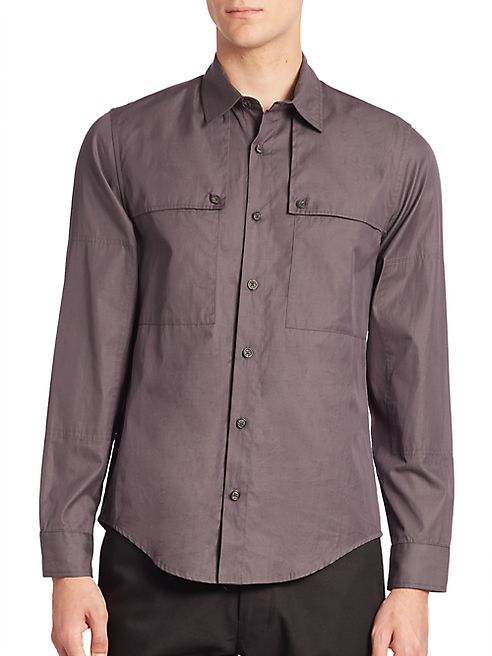 Cadet - Solid Buttoned Barrel Cuffs Shirt