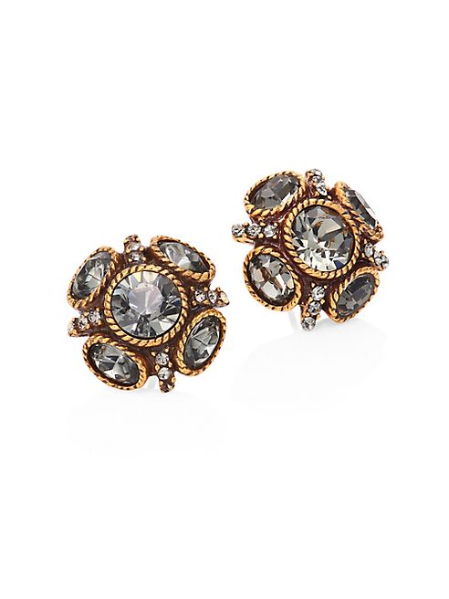 Oscar de la Renta - Classic Crystal Button Stud Earrings