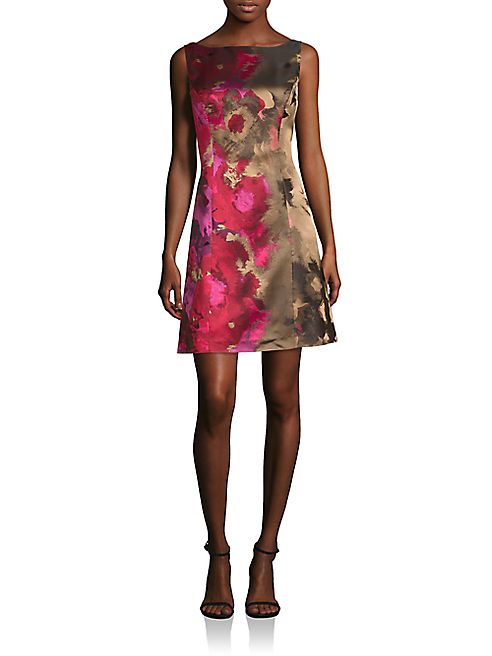 Kay Unger - Floral-Print A-Line Dress