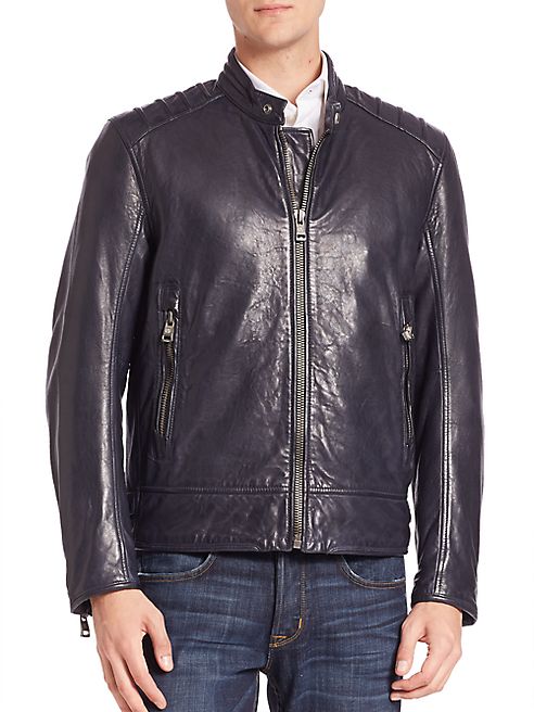 Andrew Marc - Long Sleeve Leather Jacket