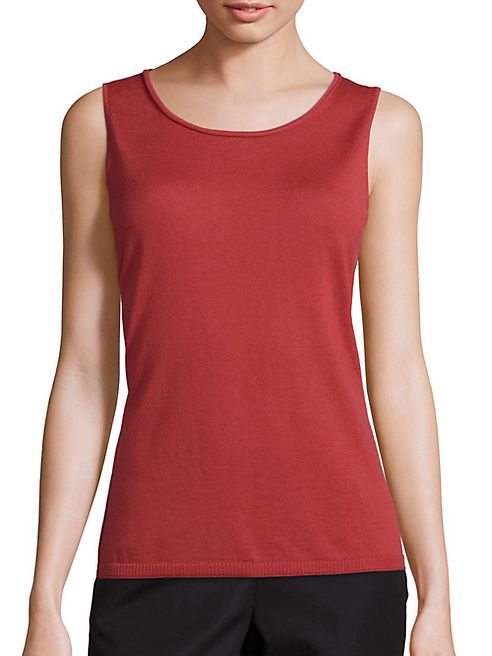 Lafayette 148 New York - Wool Scoopneck Rolled Detail Tank Top