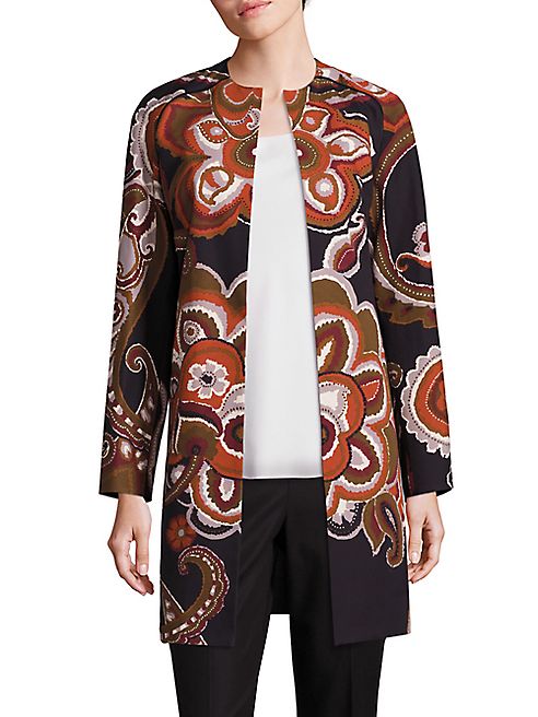 Lafayette 148 New York - Makeda Cotton Fille Paisley-Print Coat